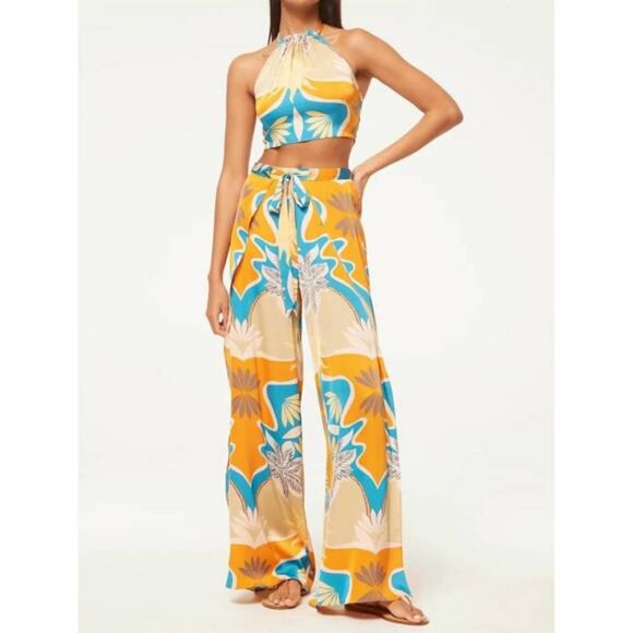 Misa Los Angeles Pants - Womens Misa Los Angeles Multicolor Kanna In Bain de Soleil 2Pc Set Top/M Pants/S